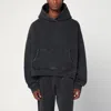 Entire Studios Cotton Sweatshirt Drop Shoulders Hooded Kangaroo Pocket In Black