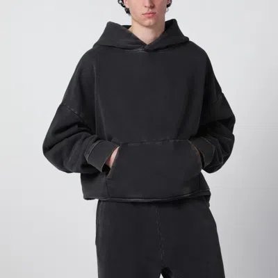 Entire Studios Washed-effect Pouch-pocket Hoodie In Black