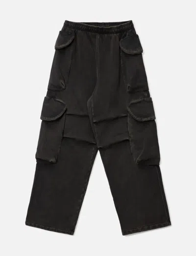 Entire Studios Washed Cargo Sweatpants In Black