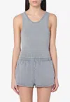 Entire Studios Washed Crewneck Tank Top In Gray