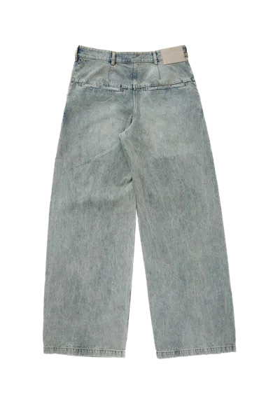 Entire Studios Washed Denim Jeans Surface Wave In Blue