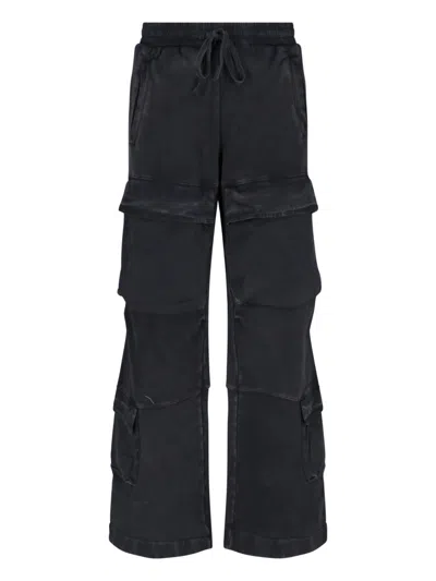 Entire Studios Washed Organic Cotton Trousers In Black