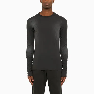 Entire Studios Washed-out Black Crew-neck T-shirt In 黑色的