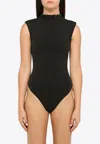 Entire Studios Dark Grey Jersey Bodysuit In Gray