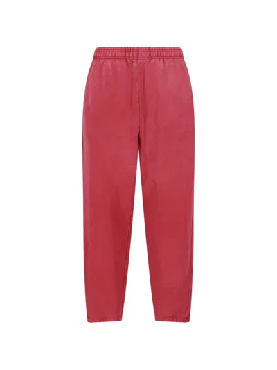 Entire Studios Washed-effect Drawstring Track Pants In Red