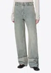 Entire Studios Wide-leg Jeans With Washed Effect In Gray