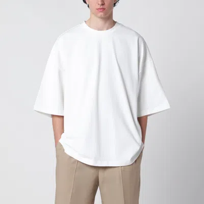 Entire Studios Boxy Oversized T Shirt Crew Neck In White