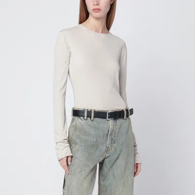 Entire Studios White Crewneck Cotton-blend Top In Neutral