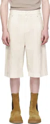 Entire Studios White D Denim Shorts In Bone