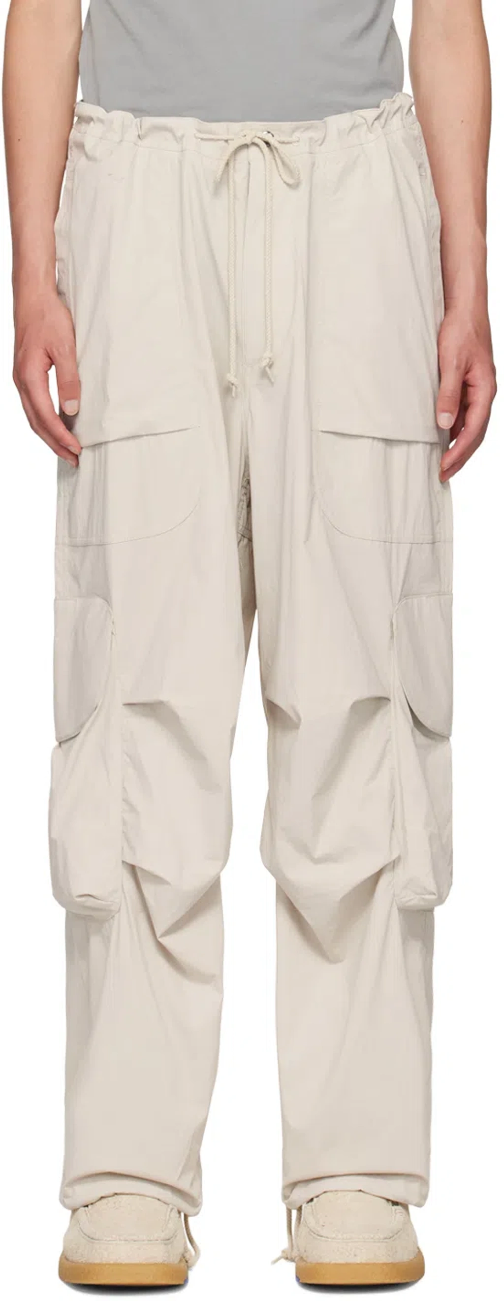 Entire Studios White Freight Cargo Pants In Grey | ModeSens