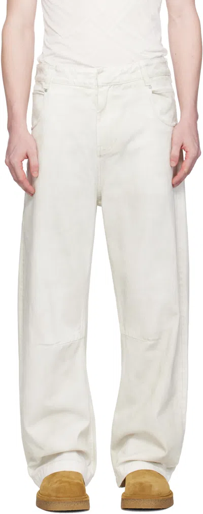 Entire Studios White Gem Jeans In Bone
