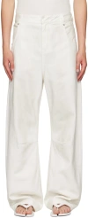 Entire Studios Ivory Denim Trousers In White