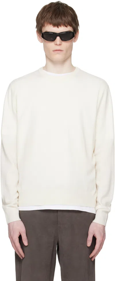 Entire Studios White Knit Crewneck Sweater In Neutral