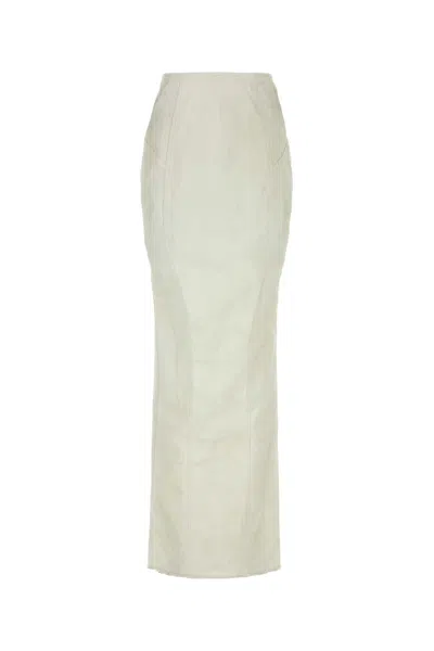 ENTIRE STUDIOS ENTIRE STUDIOS WHITE STRETCH DENIM CHANNEL SKIRT