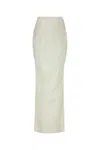 Entire Studios Gonna Channel In Denim Stretch Bianco Donna In Bone