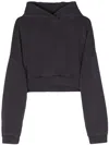 Entire Studios Short Hooded Sweatshirt In Black