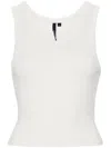 Entire Studios Womens Scoop-neck Cropped Organic-cotton Blend Jersey Top Rice