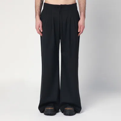 ENTIRE STUDIOS WIDE BLACK WOOL-BLEND TROUSERS