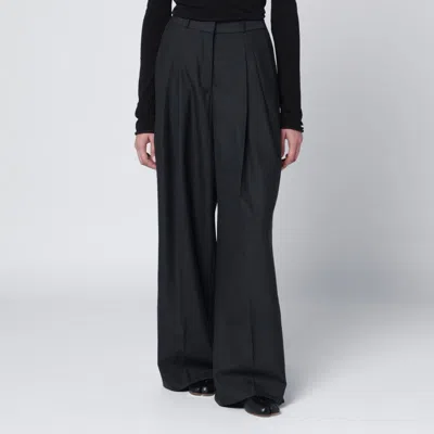 Entire Studios Wide Leg Wool Blend Trousers In Black