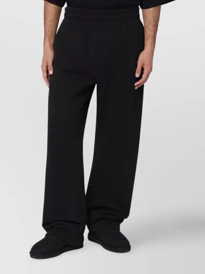 Entire Studios Wide Leg Cotton Joggers With Back Pocket In Black