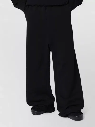 Entire Studios Wide Leg Cotton Jogging Trousers Side Pockets In Black