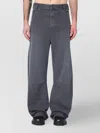 Entire Studios Wide Leg Denim Trousers Front Back Pockets In Gray