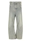 Entire Studios Wide-leg Distressed Denim Jeans With Five-pocket Design
