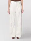 Entire Studios Wide-leg High Waist Trousers With Front And Back Pockets In White