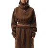 Entire Studios Women's Cropped Full Zip Hoodie In Brunette