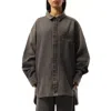 Entire Studios Gray Herculean Denim Shirt In Stonelight