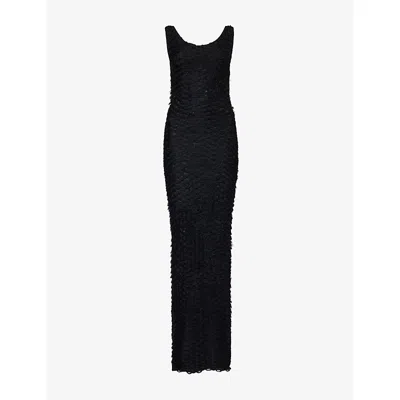 Entire Studios Womens Backless Ringlet Woven Maxi Dress Black Xs