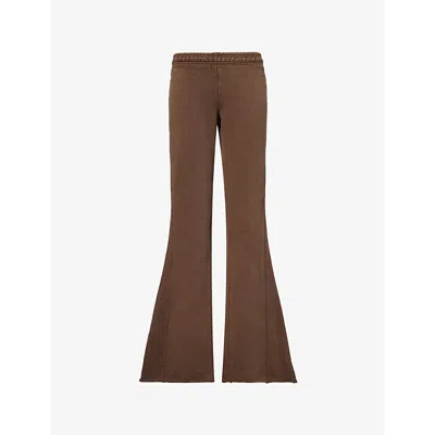 Entire Studios Flared Trousers With Back Pocket And Elastic Waistband In Brown