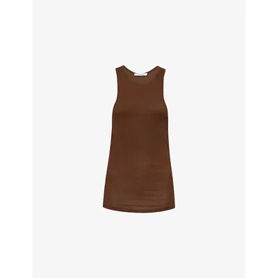 Entire Studios Womens  Muscle Scoop-neck Stretch-cotton Tank Top In Brown
