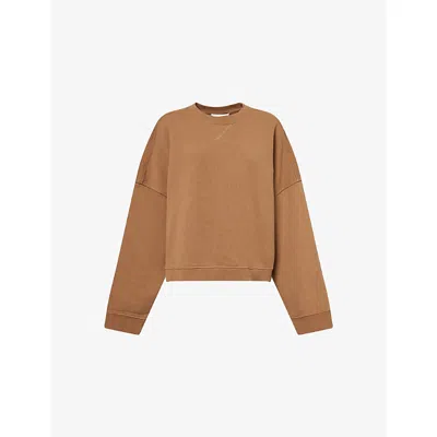 Entire Studios Womens Dune Box Round-neck Cotton-jersey Sweatshirt Xs In Brown
