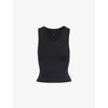 Entire Studios Womens Cropped Scoop-neck Stretch-cotton Tank Top Soot
