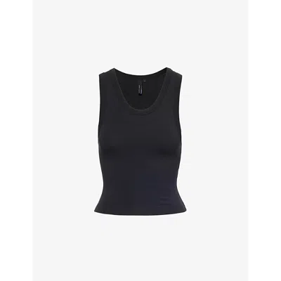 Entire Studios Womens Cropped Scoop-neck Stretch-cotton Tank Top Soot