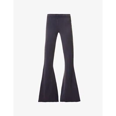 Entire Studios Womens Ink Flare-leg Washed Cotton-jersey Jogging Bottoms