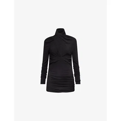 Entire Studios Womens Soot Gres Twisted Stretch-cotton Top In Black