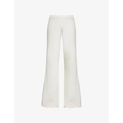 Entire Studios Womens Rice Heavy Flare Drawstring Straight-leg Low-rise Cotton-jersey Jogging Bottoms