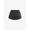 Entire Studios Womens Washedblack Micro Drawstring Cotton-jersey Shorts Xs In Black