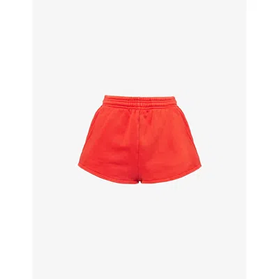 Entire Studios Womens Cherry Micro Drawstring Cotton-jersey Shorts Xs In Orange