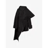 Entire Studios Womens Mini Scarfcoat Cotton-poplin Jacket Black In Black