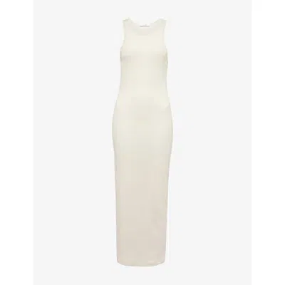 Entire Studios Womens Off White Muscle Tank Stretch-cotton Midi Dress
