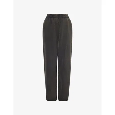 Entire Studios Womens Washed Black Relaxed-fit Wide-leg Cotton-jersey Jogging Bottoms Xs