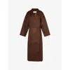Entire Studios Womens Umber Rondo V-neck Wool Coat In Brown