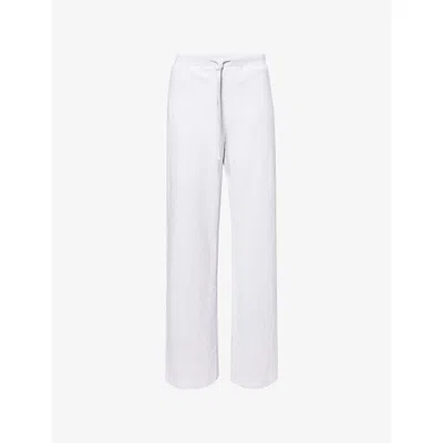 Entire Studios Womens  Low-rise Straight-leg Cotton Jogging Bottoms In White