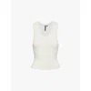 Entire Studios Womens Scoop-neck Cropped Organic-cotton Blend Jersey Top Rice In Rice