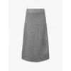 Entire Studios Womens Smoke Flared Knitted Wool-blend Midi Skirt In Gray