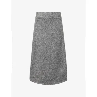 Entire Studios Womens Smoke Flared Knitted Wool-blend Midi Skirt In Gray