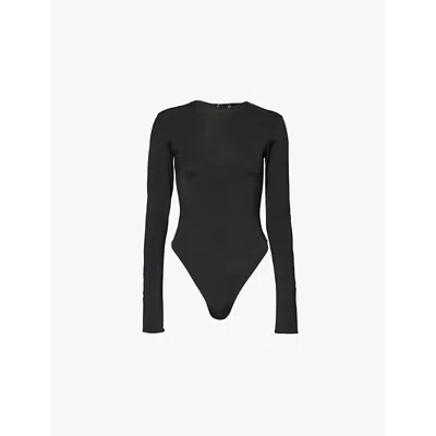 Entire Studios Bodysuit Nylon Spandex Soot In Black